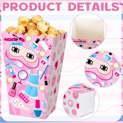 24 Pcs Sleepover Popcorn Boxes Women Makeup Spa Storage Holder Party