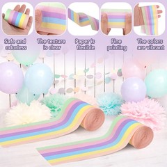 12 Rolls Pastel Crepe Paper Streamers 393 ft Red Macaron Crepe Streamer Rolls…