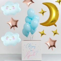 Cloud, Moon, Star Balloons Set – Baby Gender Reveal, Birthday Party Decorations