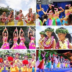4 Pcs Thicken 41 Inch Hawaiian Leis, 4 Color Lei For Graduation Party,