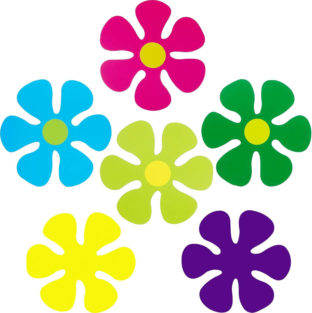 60 Pieces Flower Shaped Cutouts 60S 70S 80S Mini Retro Car Flower Cutouts for Hi