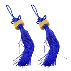 2Pcs Reusable Blue Chinese Knot Tassels for Car Home Decorative Use