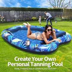2026 Luxury 2 Person Inflatable Tanning Pool Lounger Float, 90 x 67 Inch Extr…