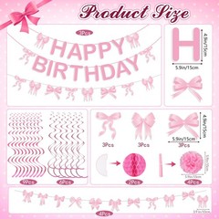 59 Pcs Coquette Birthday Decorations Coquette Bow Party Decorations Include B…