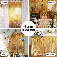 2M Foil Fringe Tinsel Shimmer Curtain Door Wedding Birthday Party DECORATIONS