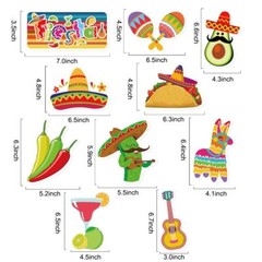 30 PCS Mexican Fiesta Party Hanging Swirl Decorations Cinco De Mayo Supplies