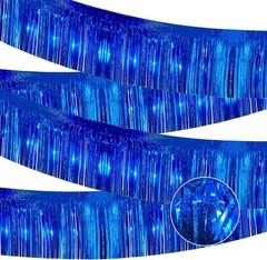 4 Pack 10 Feet Glitter Royal Blue Parade Float Decorations for Trailer Car Party