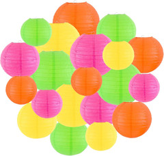Paper Lanterns Party Decorations, Hanging round Chinese Lanterns for Glow in the