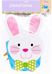 Amscan Easter Rabbit Jointed Cutout, 35″, Multicolor