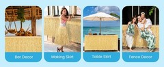 Grass Table Skirt Roll 36 Feet x 29.5 Inch Fringe Banner Natural Hawaiian Straw