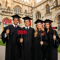 2026 Graduation Decorations – 20 Pcs Class of medium, Black and Red