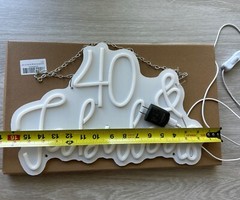 LED Neon Sign 40 & Fabulous Cheers To 40 Years Old Birthday Party 10” 16” Inch.