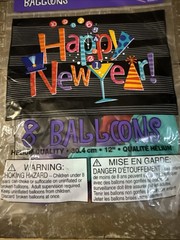 Unique New Years Party Balloons 8 Count