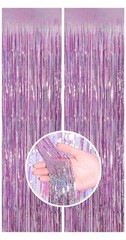 2 Pack Tinsel Curtain Purple Pink Glitter Tinsel Curtains Pastel Foils Fringe