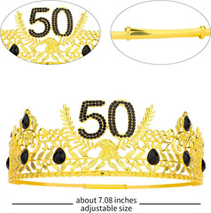 50Th Birthday Decorations for Him 50Th Birthday King Crown and Sash Kit for Men