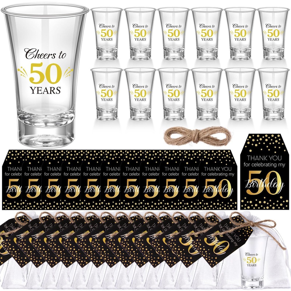 Pickmesh 50 Sets Black Gold Birthday Party Favors for Guests Souvenir Multico…