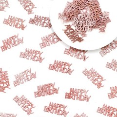 100 PC Rose Gold «Happy Birthday» Confetti for Girls Women Party Tables