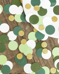 Green Confetti Glitter Golden Dots Table Decoration 100 Pcs | Paper Scatter Part