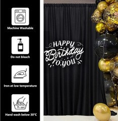 Luxurious Black Curtain Panels – 5ft x 10ft Design for Stunning Event Backdrops