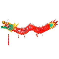 Bememo 4.92 Feet 3D Chinese New Year Dragon Decorations Feet, Red