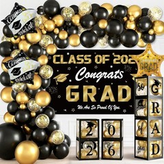 All-In-One Balloon Arch Kit with Grad Boxes – Perfect Graduation 2026 Decor