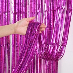 2M Laser Rain Tassels Curtain Kid’s Birthday Party Background Decoration Curtain