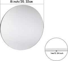 16Pack Round Mirror Plates Centerpieces 10inch Acrylic Mirror Trays Flat Circle