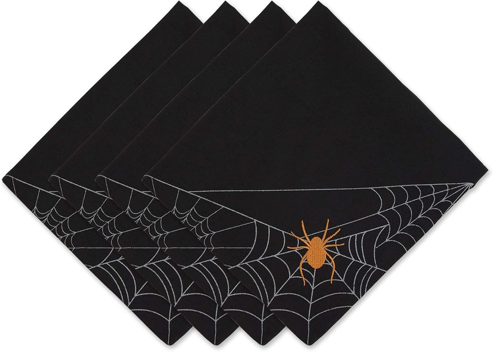 Halloween Party Tabletop Decor, Reusable & Machine Washable Cotton Fabric, Napki