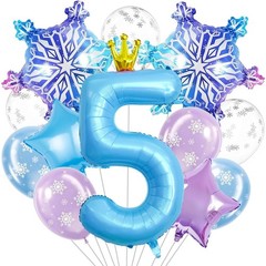 Frozen Party Decorations, 40 Inch Blue Number 5 Balloon With Crown, Large Sno…
