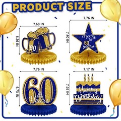 9 Pcs 50th Birthday Decorations Honeycomb Centerpieces Vintage 1974 Table Sign