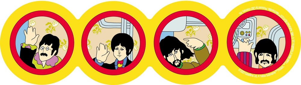 The Beatles Yellow Submarine Windows Sticker Yellow, Red
