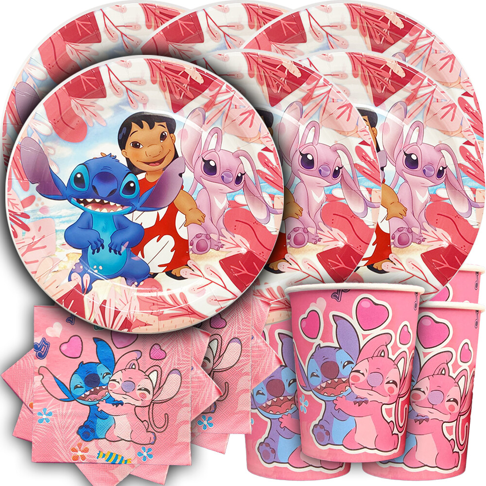 lilo stitch angel Party Supplies happy birthday centerpiece decoration cup plate