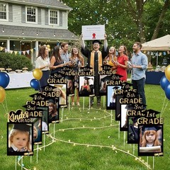 13 Pcs 2026 Graduation Decorations K-12 Photo Yard Signs with Stakes, Class of 2