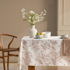 OMMATO Table Cloth Square Floral Tablecloth Farmhouse Vintage French Rustic Brow