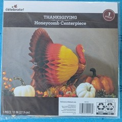 Way To Celebrate Thanksgiving Honeycomb Turkey Centerpiece 1 Piece New