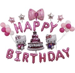 Hello Kitty Birthday Party Decorations Pink Balloon Banner Cake Toppers