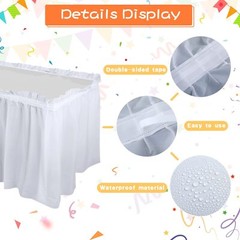 8 Pieces 29 In X 14 Ft Plastic Table Skirts For Rectangle Tables Disposable Plea