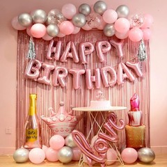 pink birthday decorations for women ，happy birthday party decorations for gir…