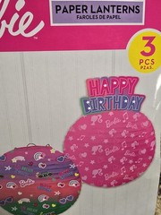 Barbie Decor Party Happy Birthday Dream Paper Lantern Set Of 3 Sz 9.5″ NEW