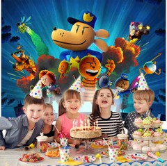 Dog Man Party Supplies Backdrop Banner Poster Party Supplies Birthday Gift Kids