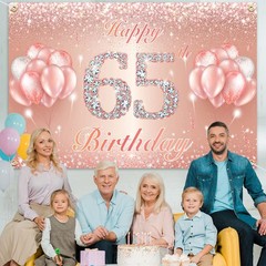 Happy 65th Birthday Banner Backdrop – 65 Birthday Party Decorations Supplies …