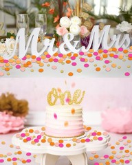 100 PCS Orange Pink Confetti Glitter Table Decor Circle Dots Party Craft