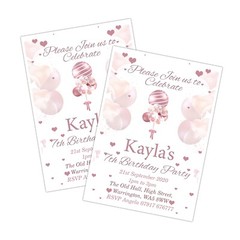 GIRLS PERSONALISED BIRTHDAY DECORATION INVITE STICKER BANNER SIGN WRAPPING