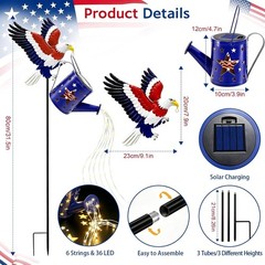 Modern Eagle Decorative Lights in Metal for Memorial Day and Independence Day