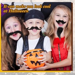 32 Pcs Fake Mustaches Halloween Self Adhesive Fake Beard Moustache Stickers C…