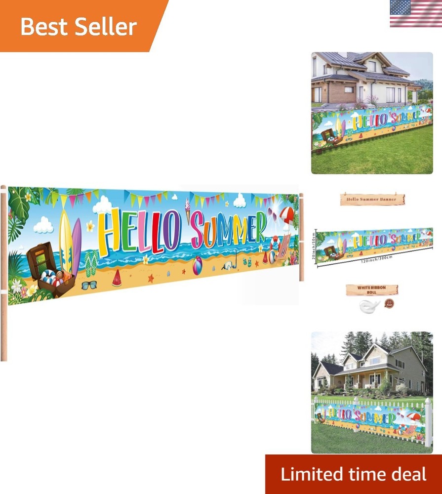 Large 118×20 Inch Polyester Banner – Ideal for Summer and Beach Parties