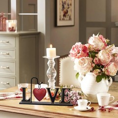 Rustic Wood Love Sign Table Top Decor Freestanding Cutout Block Letter Center…