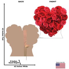 RED ROSES HEART 3′ 6″ Tall CARDBOARD CUTOUT Standup Standee Poster FREE SHIPPING