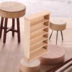 Wooden Dollhouse Locker Child Mini Bookshelf Miniature Bookcase