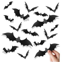 PitenoPcs Bats Halloween Decorations Party Supplies, Realistic PVC Standard 140